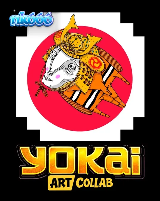 Tampilan visual slot Yokai dengan elemen seni jalanan dan latar belakang pegunungan Jepang