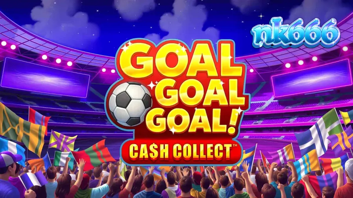 Tampilan visual slot Goal Goal Goal: Cash Collect dengan tema stadion sepak bola.